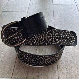 Calvin Klein Black Studded Belt Large